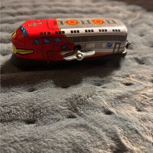 Vintage 1970 Bai Bao Tin Wind up Toy train Locomotive Works !